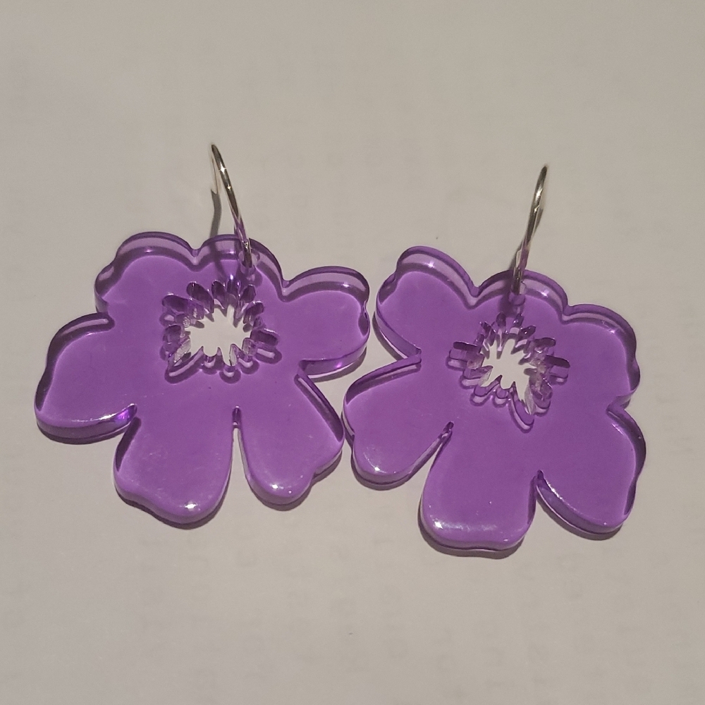 Purple Floral Earrings